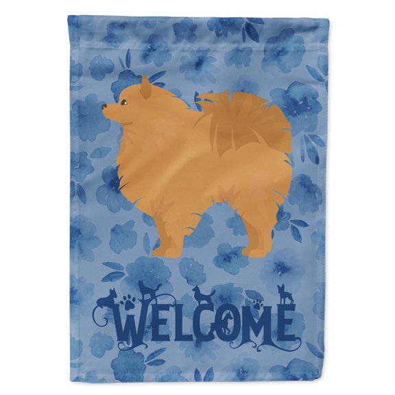 Pomeranian #1 Welcome Flag Canvas House Size