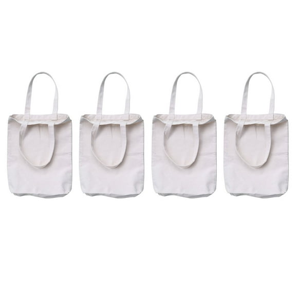 4 Pcs Eco Bag Plain Canvas Tote Bags Gift Exquisite Shoulder for Blank Grocery Pouch Handbags Washable Shopping Student