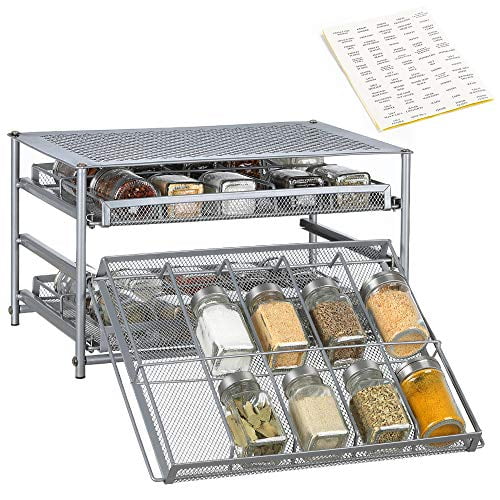 Details about   3 Tier Kitchen Storage Spice Jars Rack Drawer Pantry Cabinet Organizer Holder 
