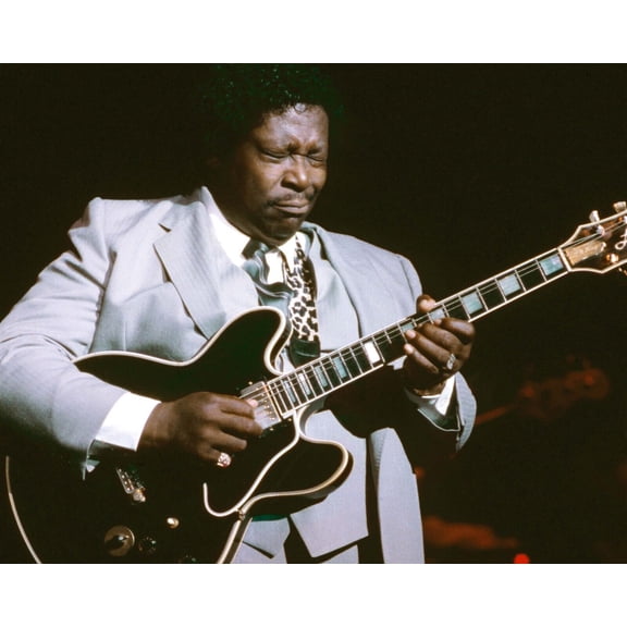 B.B. King legendary blues artist playing guitar on stage 24x30 inch poster