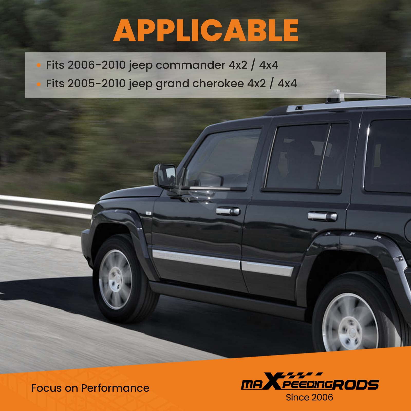 maXpeedingrods 2" Front Lift Kit for Jeep Grand Cherokee WK 2005-2010, Commander XK 2006-2010, Suspension Leveling Kit, Gray