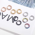 thumbnail image 4 of OPOLSKI 1 Pair Hoop Earrings Stainless Steel Geometric Elegant Polished Silver Color Metal Circle Earrings Golden, 4 of 7