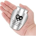 thumbnail image 5 of Aluminum Small Urn for Ashes Mini Urn for Ashes Pet Ashes Keepsake Aluminum Ashes Holder Funeral Cremation Engraved Word with Velvet Bag Memorial Gift for Mom Dad Family 2.6x1.8 Inch Dog Paw Aluminum, 5 of 8