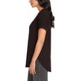thumbnail image 3 of Matty M Women's French Terry Scoop Roll Cuff Neck Tee, 3 of 3