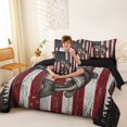 thumbnail image 4 of Homewish Retro Northern Pike 7-Piece Twin Bedding,Vintage American Flag Bedding Comforter Set,Blue Red White,Black Reversible, 4 of 8