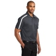 thumbnail image 4 of Port Authority Silk Touch Performance Colorblock Stripe Polo-3XL (Steel Grey/ White), 4 of 6