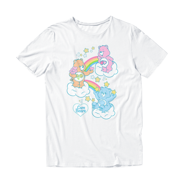 Care Bears Rainbows Kids Unisex Short Sleeve T-Shirt (White, Youth S-XL)