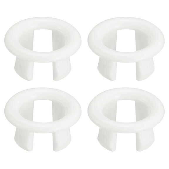 4Pack 25.1mm Sink Trim Overflow Cover Ring Hole Insert in Round Caps White