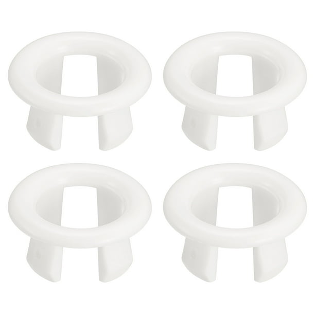 4Pack 25.1mm Tapa de desbordamiento para fregadero, anillo de inserción en tapas redondas blancas