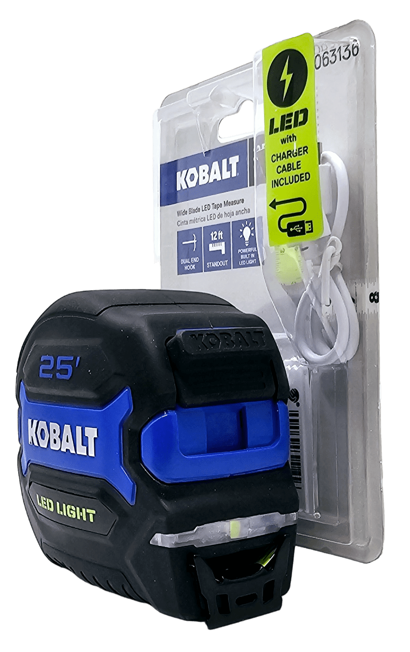 Kobalt 25ft Wide Blade LED Tape Measure