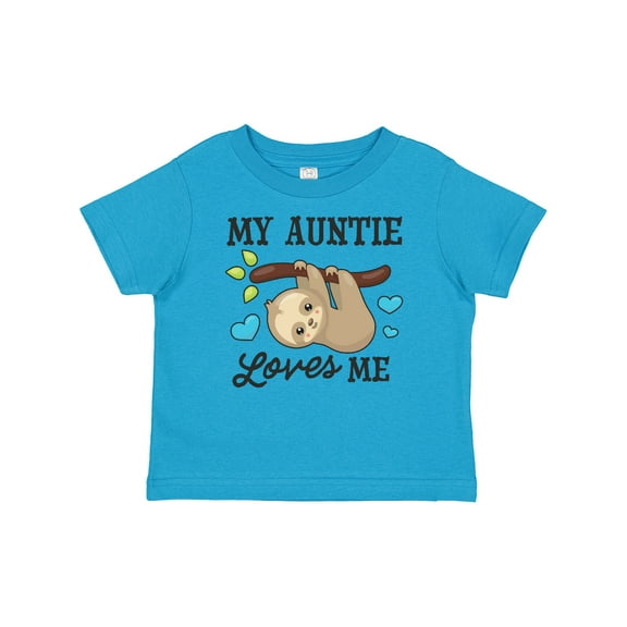 Inktastic My Auntie Loves Me with Sloth and Hearts Boys or Girls Baby T-Shirt