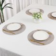 thumbnail image 7 of Unique Bargains 6 Packs Round Placemats for Kitchen Dining Table Decor Flaxen 14x14in, 7 of 7