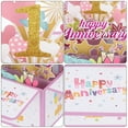 thumbnail image 4 of Tarjeta de 1 año de aniversario, tarjetas de feliz aniversario, tarjeta de aniversario de boda para esposa, hombres, ella, rosa, 4 of 6