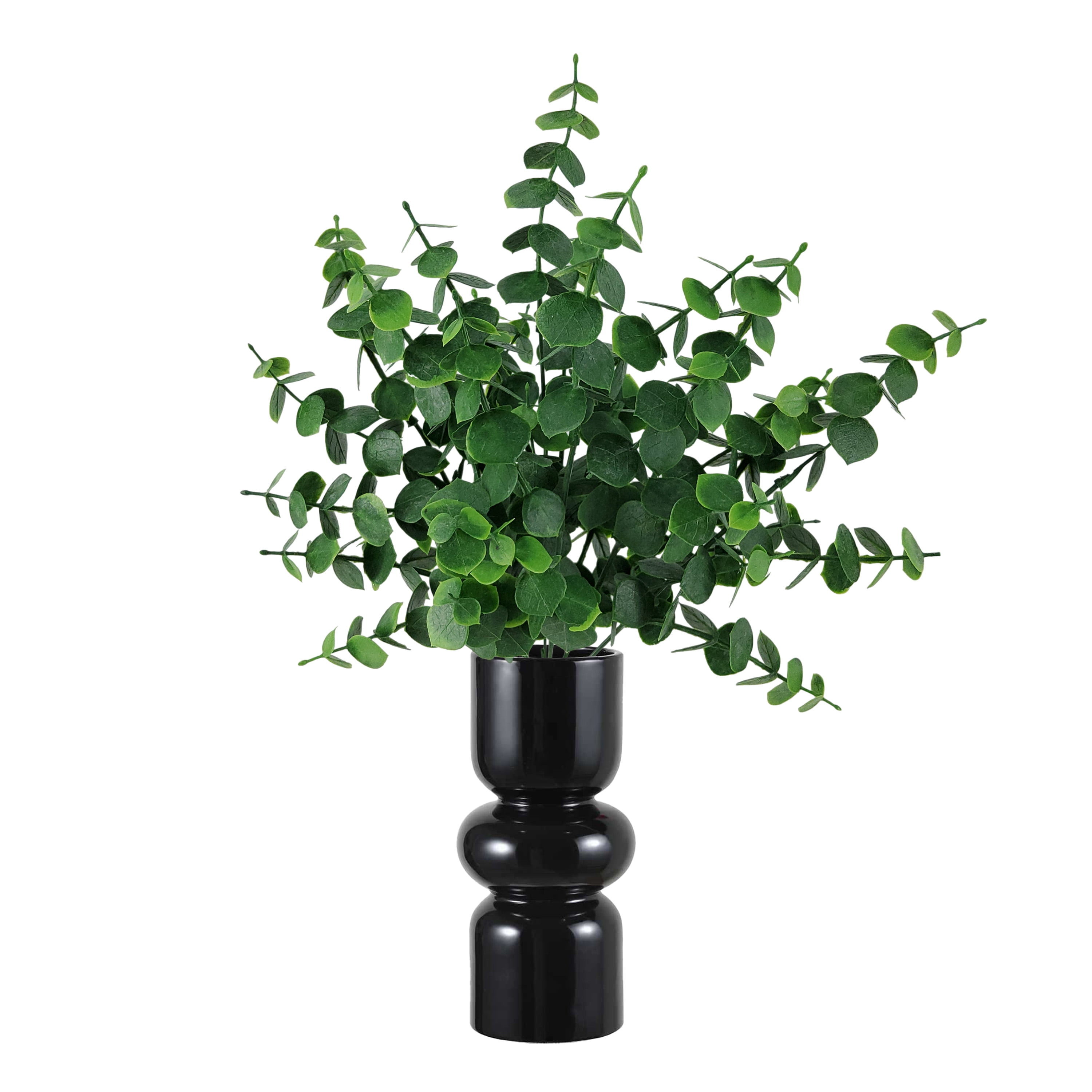 (3 pack) Mainstays 14in Indoor Artificial Eucalyptus Leaves Pick, Green Color. Weight 0.14lb, Pot Not Included.