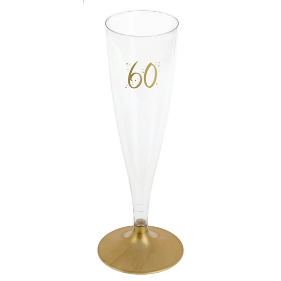 Elegant 60th Birthday Gold Flute Champagne - Stylish Party Supplies With a Touch of Class