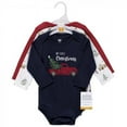 thumbnail image 2 of Hudson Baby Infant Boy Cotton Long-Sleeve Bodysuits, Boy Holiday Village, 6-9 Months, 2 of 5