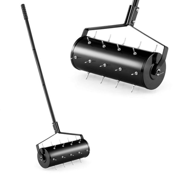 Costway 18" Manual Lawn Aerator Grass Aeration Tool Filled with Sand or Stone with Handle