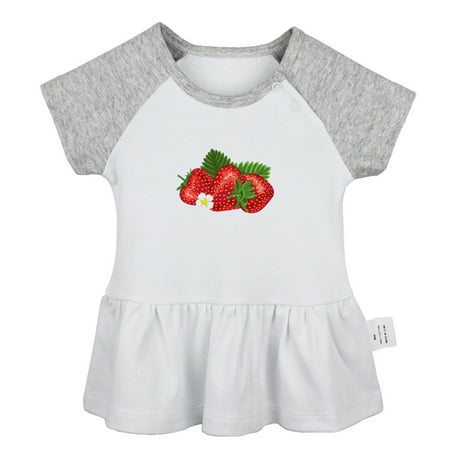 

Fruit Strawberry Pattern Dresses For Baby Newborn Babies Skirts Infant Princess Dress 0-24M Kids Graphic Clothes (Gray Raglan Dresses 18-24 Months)