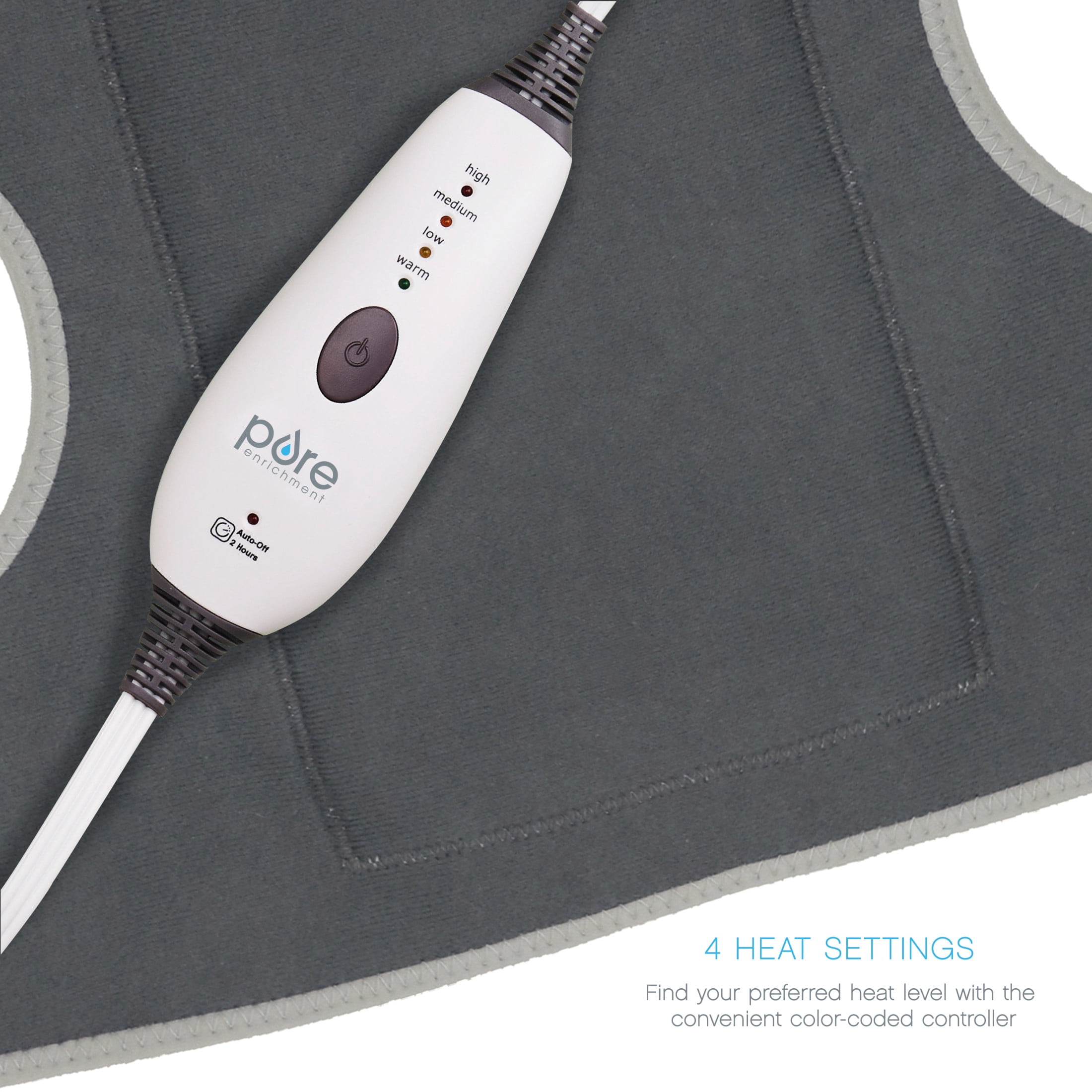 Pure Enrichment PureRelief Universal Joint & Muscle Heating Pad - 4 Heat Settings, Adjustable Straps, Hot/Cold Gel Pack, Storage Bag - Ideal for Temporary Pain Relief for Shoulder, Arm, Knee & Elbow