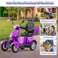 thumbnail image 3 of Mobility Scooter for Seniors & Adults,500lbs Capacity,Heavy Duty 4 Wheel Electric Scooter,800W Motor,31 Miles,Speed Adjustable,Full Accessories(Purple), 3 of 15