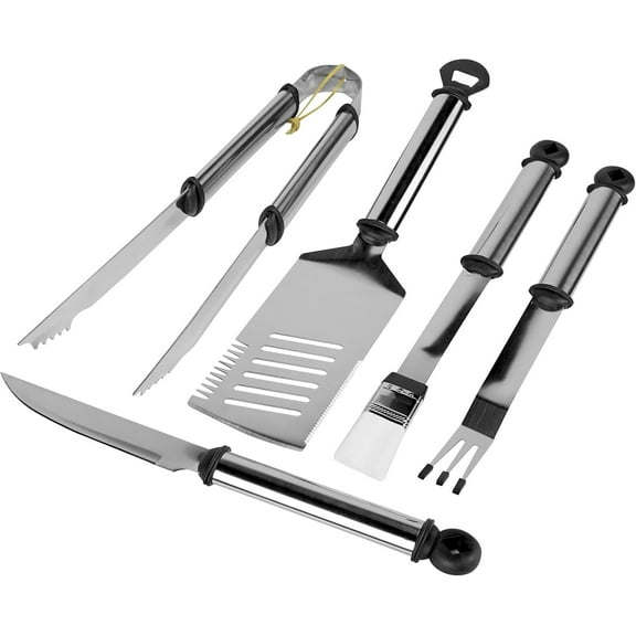 Mr. Bar-B-Q Stainless Steel Grilling Tool Set Cooking Accessory (5-Piece) Grilling Set