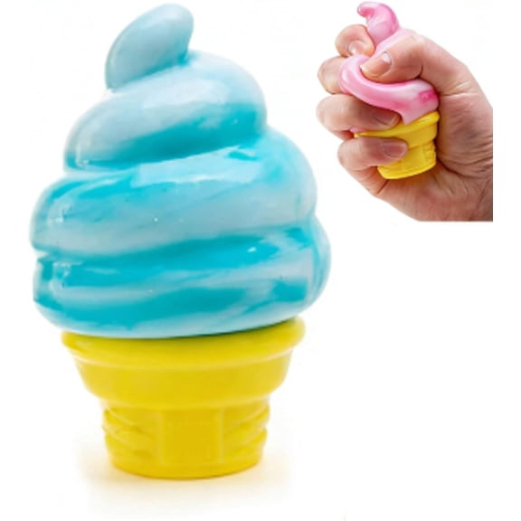 AsdQ Ice Cream Squishy, Slow Rise Sensory Fidget, Easter Basket Stuffers Party Favors, Soft TPR Stress Ball, Ideal Gift for Friends & Casual Acquaintances (Blue)