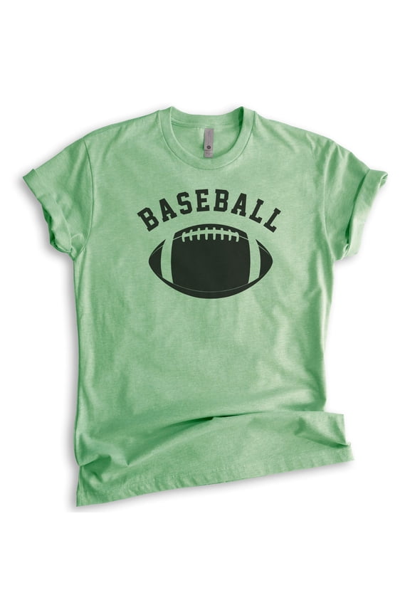 Baseball Shirt, Unisex Women's Men's Shirt, Funny Baseball T-shirt, Funny Football Tee, Ironic Sports Tee, Heather Apple Green, Medium