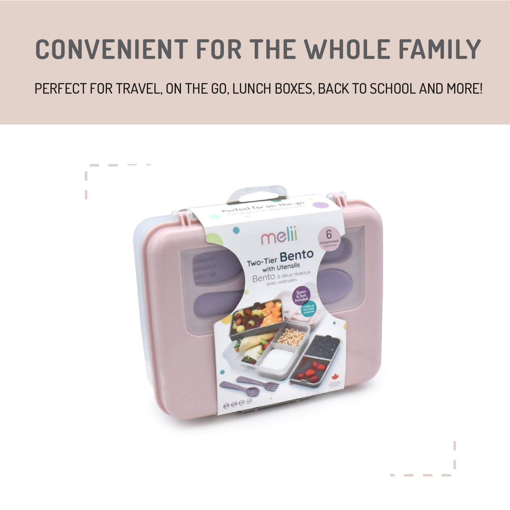 Melii Two-Tier Bento Box, Multi-Color