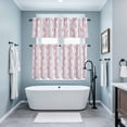 thumbnail image 4 of Pink Grey Kitchen Curtains Valances and Tiers Set of 3 Tree Branch Tier Curtains and Valance with Rod Pocket for Small Windows, 27.5"x36", 4 of 9