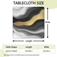 thumbnail image 2 of Black Marble Gold Wave Pattern Square Fitted Tablecloth with Elastic Edge,Square Table Cover,Washable Elastic Table Cover for Home Kitchen Party Decor 34"x34", 2 of 6