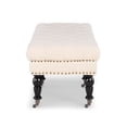 thumbnail image 4 of Linon Isabelle Upholstered 62" Long Bench Wood Legs in Natural Linen Fabric, 4 of 9