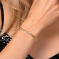 thumbnail image 3 of Gem Stone King 18K Yellow Gold Plated Silver Moissanite and Blue Created Sapphire and Lab Grown Diamond Bracelet for Women (2.17 Cttw, Gemstone Birthstone, Round 4MM, 7.5 inch), 3 of 6