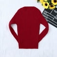 thumbnail image 3 of FRSASU Kids Clothing Clearance Toddler Kids Ribbed Knit Sweater Soft Solid Warm Sweater Pullover Red 4-5 Years, 3 of 8