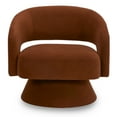 thumbnail image 4 of CHITA Swivel Fabric Accent Chair with Open Back&Wood Base,Modern Armchairs for Living Room Bedroom,Burnt Orange, 4 of 10