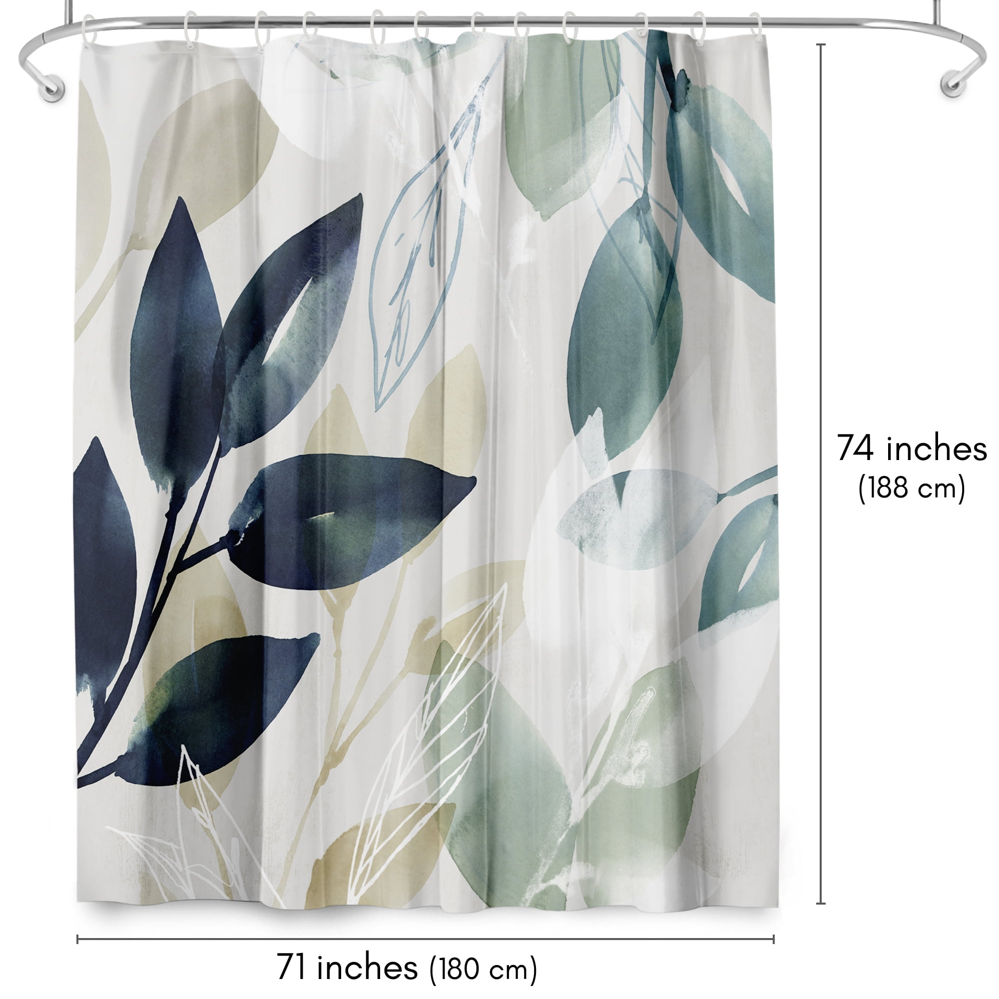 Americanflat 71" x 74" Shower Curtain, Green Sleeves I by PI Creative Art