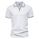 thumbnail image 1 of Gibobby Playera Tipo Polo Hombre Polo de piqué de algodón elástico sólido de Manga Corta Camisa de Polo para Hombre(Blanco,M), 1 of 3