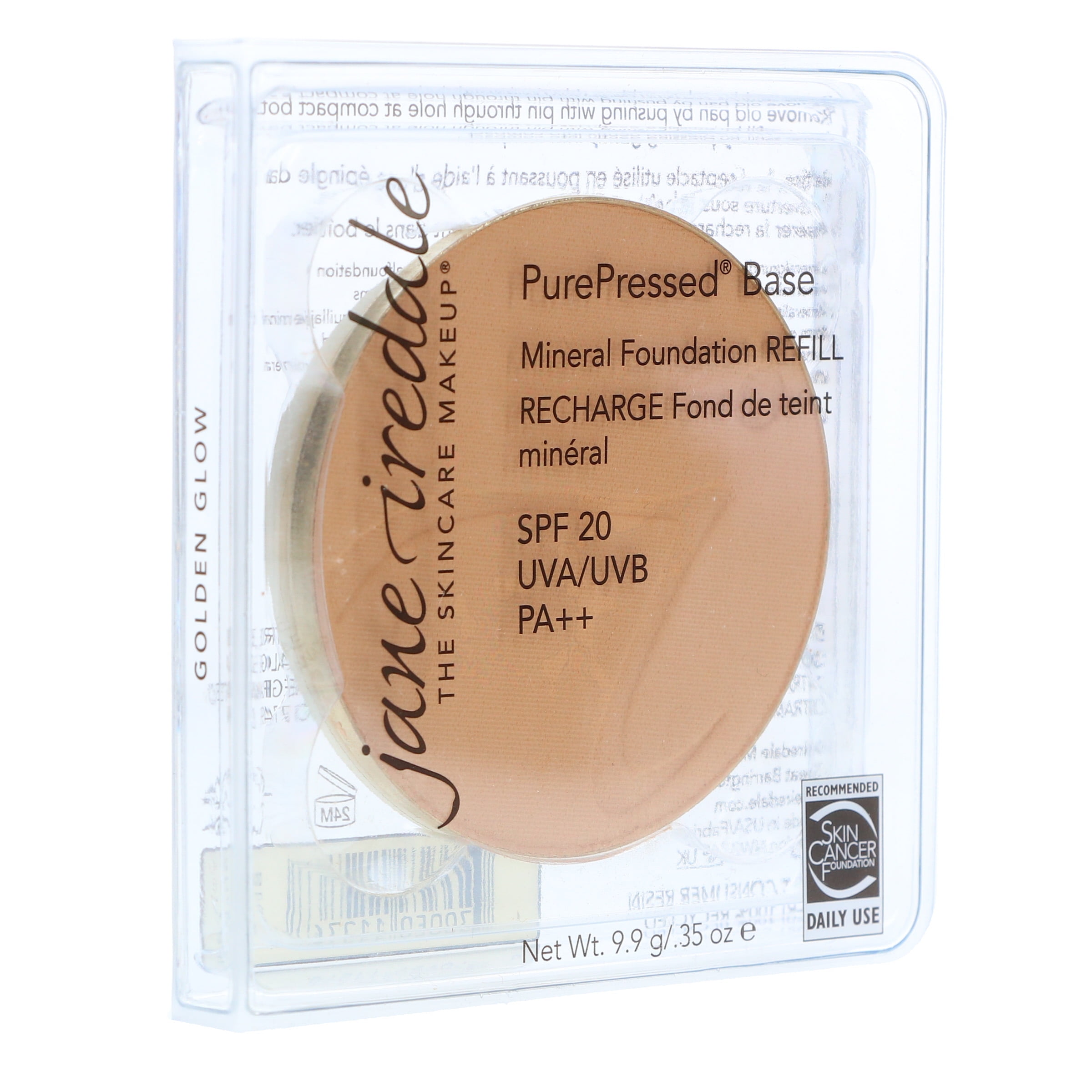 Jane Iredale PurePressed Base Foundation Refill SPF 20, Golden Glow, 0.35 oz