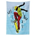 thumbnail image 3 of Ambesonne Youth Tablecloth Rectangular Table Cover, Teenager on Skateboard, 52"x70", Multicolor, 3 of 4