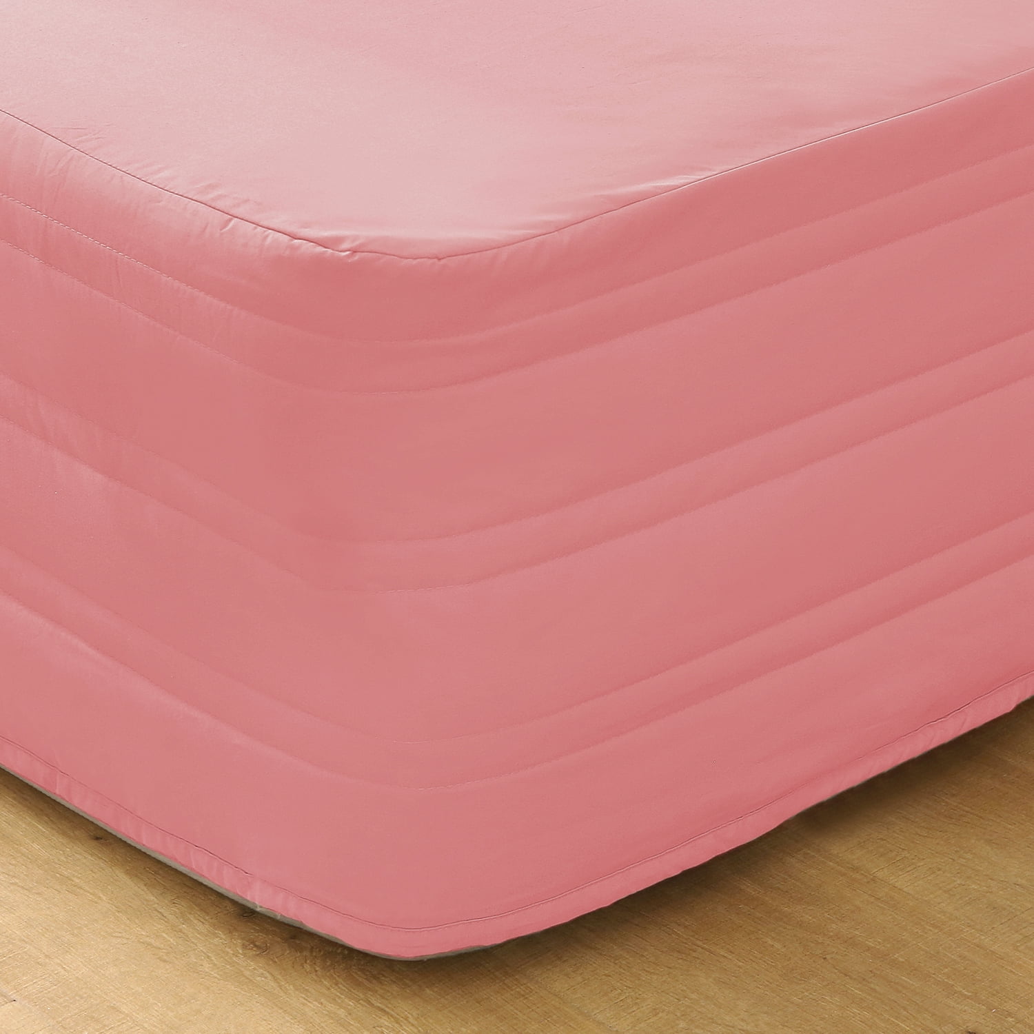 Marquess Cotton Blended Quilted Bed Skirt Queen Size Ruffle 14 inch Drop Pink Color