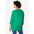thumbnail image 2 of Woman Within Plus Size Perfect Three-Quarter Sleeve V-Neck Tunic, 2 of 6