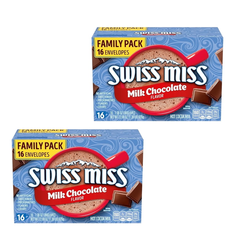 2 Pack ) Swiss Miss Hot Cocoa Mix, Milk Chocolate Flavor, Family
