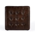 thumbnail image 3 of Leon Button Tufted Leather Ottoman, 3 of 3