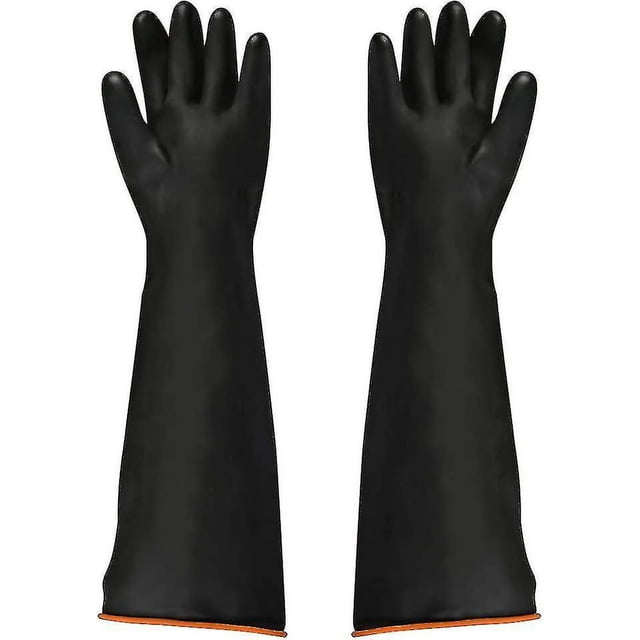 Chemical Resistant Rubber Latex Gloves, Acid/alkali/industrial Safety Work, Protective Gloves Long, Black