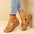 thumbnail image 4 of Zanvin Womens Sandals Clearance Summer Ladies Slippers Casual Women's Shoes Lightweight Platform Wedges Sandals, Brown, 40, 4 of 7