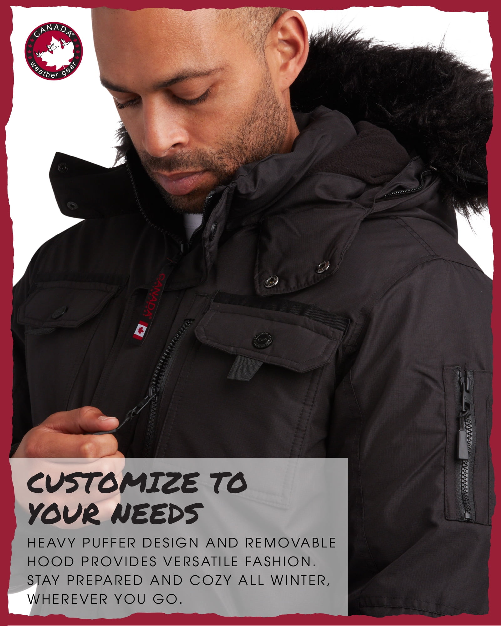 CANADA WEATHER GEAR Men's Parka Jacket - Heavyweight Ripstop Therma Foil Puffer Coat (M-5X)