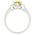 thumbnail image 4 of 1.8 ct Round Cut Natural Citrine Halo Engagement Ring for Women in 18K White Gold, 4 of 5