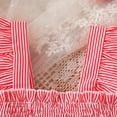 thumbnail image 5 of kpoplk Toddler Baby Girl Clothes Summer Linen Outfit Bows Ruffle Vest Shirts + Ruffled Short Set 12 18 24 Month 2T 3T(Red,5-6 Y), 5 of 7