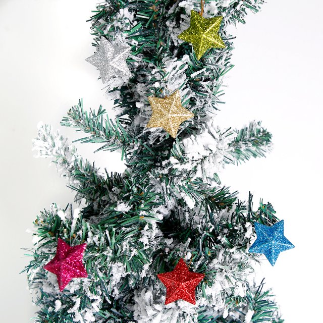 6 piezas Pentagrama Árbol de Navidad Decoraciones de Halloween Suministros de fiesta Decoración del hogar Estrella Adorno de Navidad Árbol de Navidad Colgante