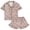 Beige Pink Leopard Animal, variant on Girls Satin Pajama Set Short Sleeve Button Down Silk Sleepwear 2 Piece Summer Loungewear for Child Girl 6-14Y