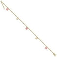 thumbnail image 2 of Auriga Fine Jewelry 14K Yellow Gold Enameled Butterfly Anklet 10inch for Women, 2 of 6